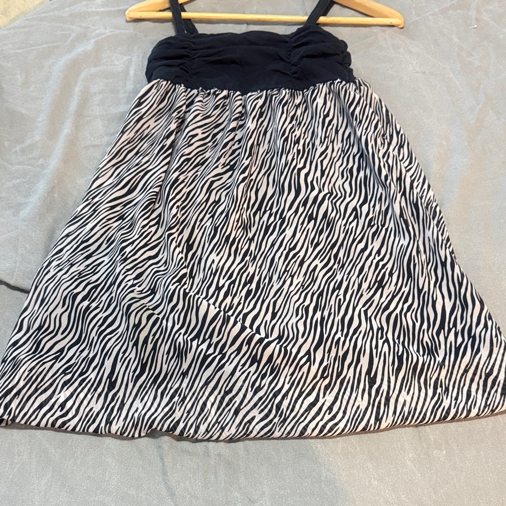 Zebra Print Dress with Black Bodice